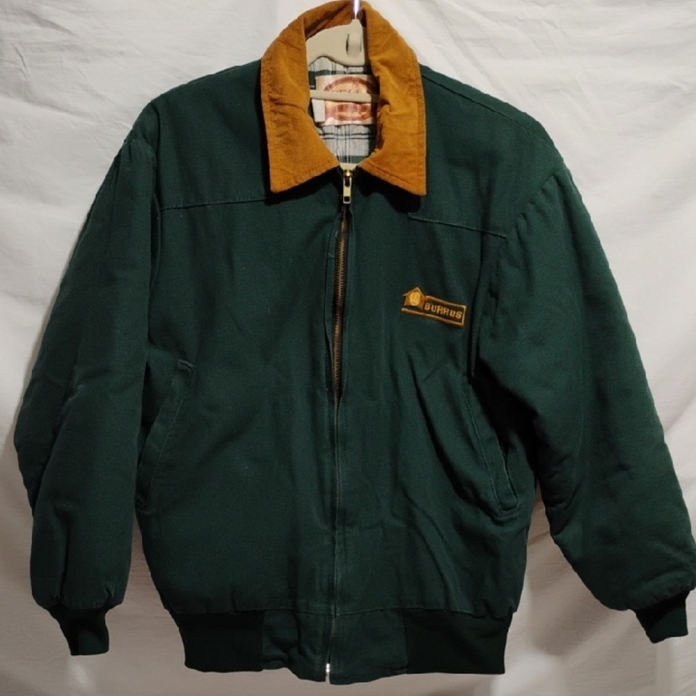 (BX48) SALE! Pella Rugged Outdoor Clothing Green Bomber Jacket Ribbed Cuffs